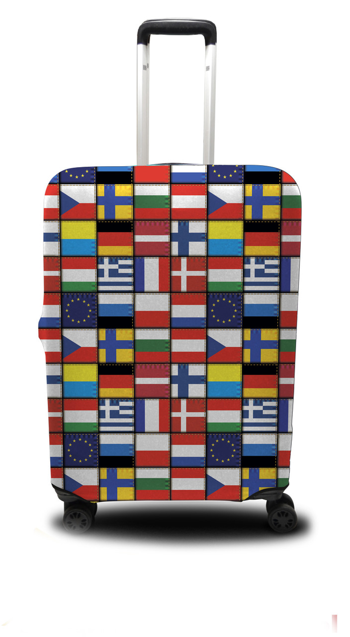 Чохол для валізи Coverbag прапори світу L синьо-червоний