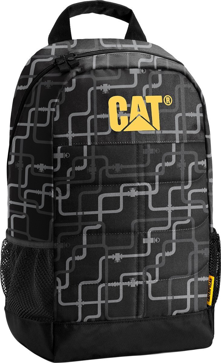 Рюкзак повсякденний CAT Millennial AOP 83241;232 сірий малюнок (трубопровід на чорному тлі)