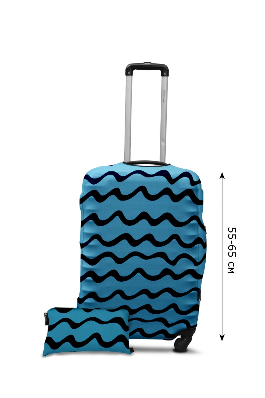 Чохол для валізи Coverbag дайвінг M хвилі 