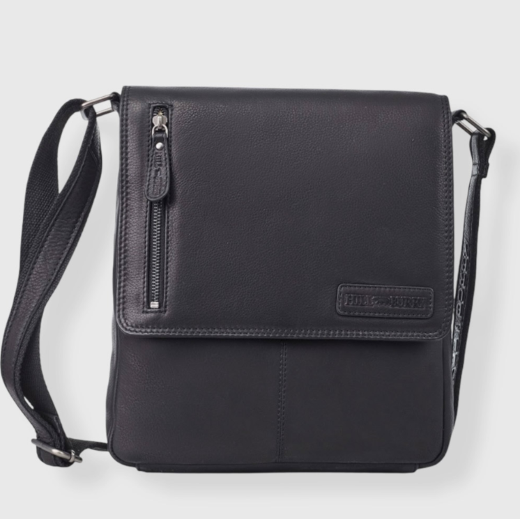 Шкіряна сумка Hill Burry 3069/10026HB через плече чорний