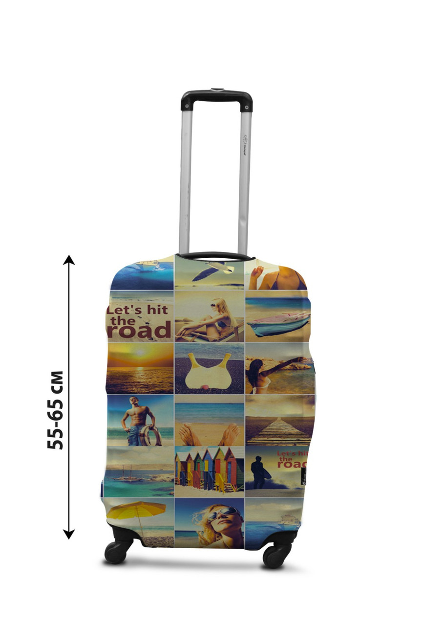 Чохол для валізи Coverbag колаж море М принт 0432