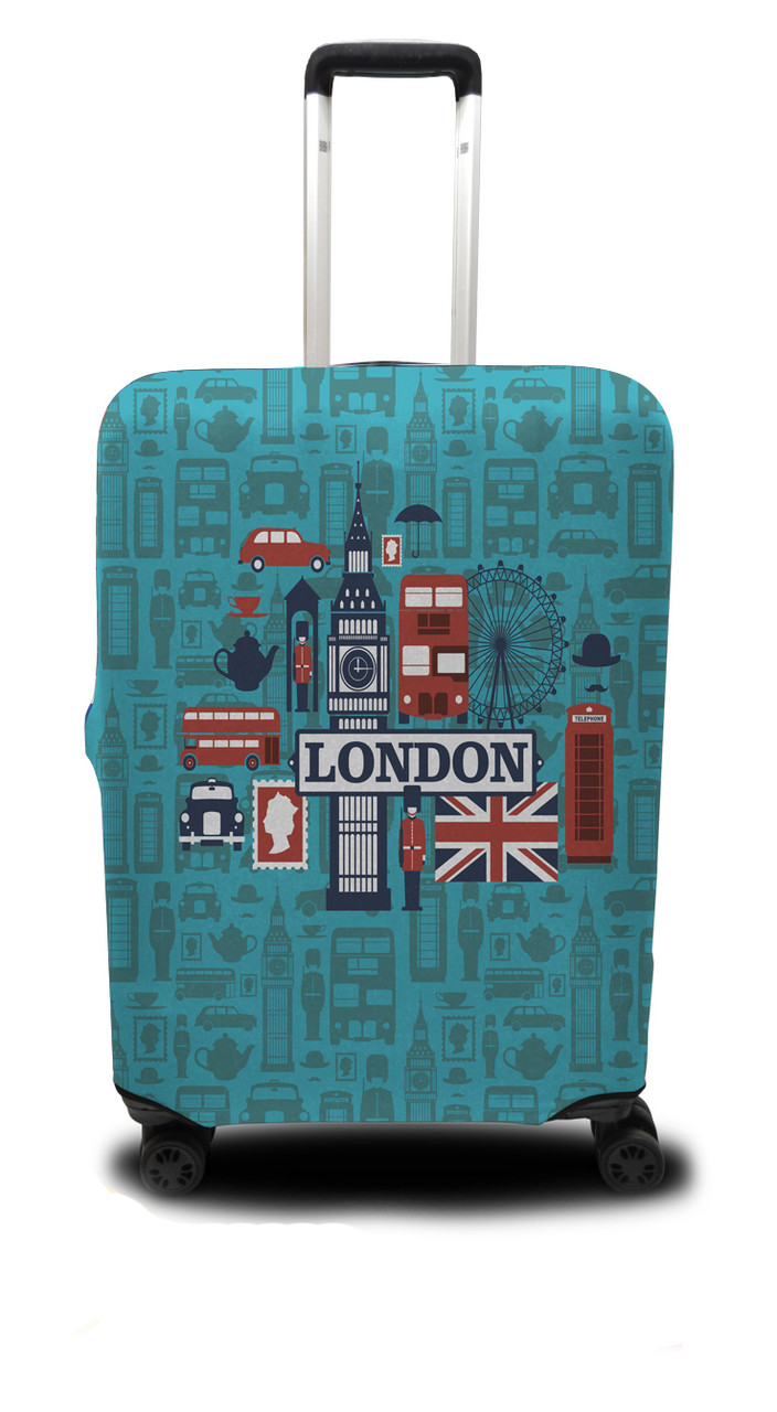 Чохол для валізи Coverbag Лондон S бірюзовий