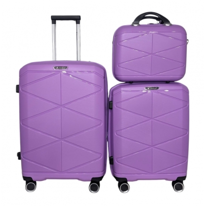 Комплект валіз Madisson Snowball 51304 з розширенням фіолетовий