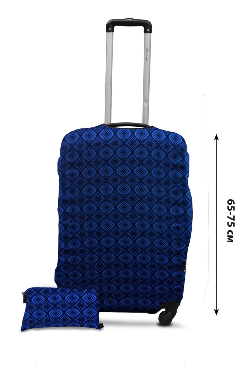 Чохол для валізи Coverbag дайвінг S ромби темно-синій