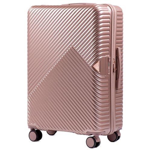 Середня пластикова валіза WN01 M (рожеве золото / rose gold)