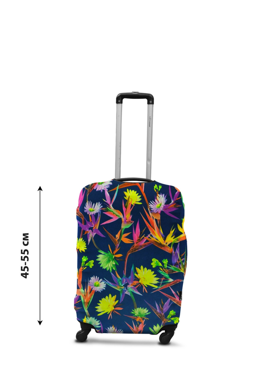 Чохол для валізи Coverbag дайвінг S польові квіти різнобарвний