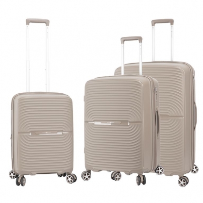 Комплект валіза Snowball 40903 з розширенням бежевий