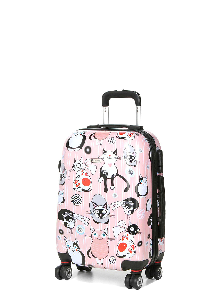Валіза дитяча для дівчинки Worldline (Airtex) 809 Pink Cat маленька