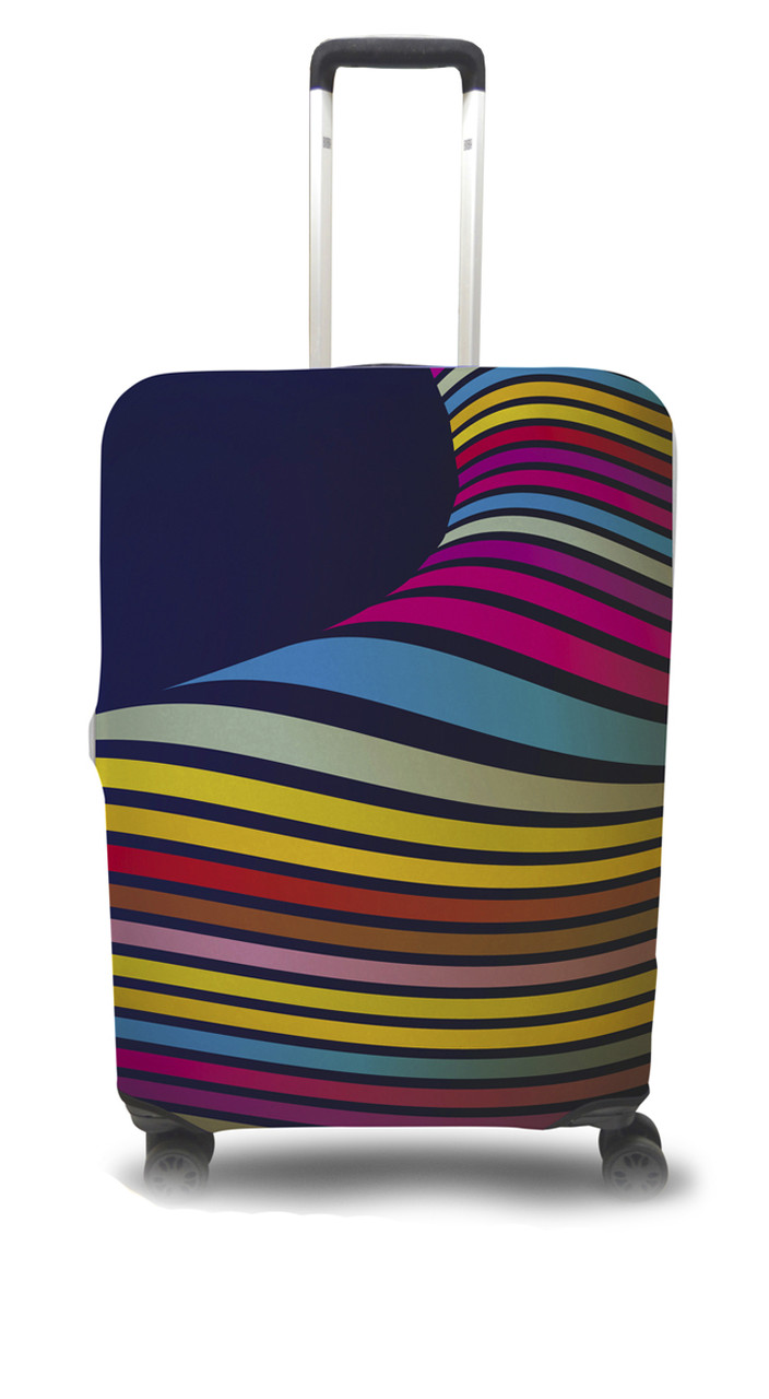 Чохол для валізи Coverbag хвилі Lжелто-рожевий