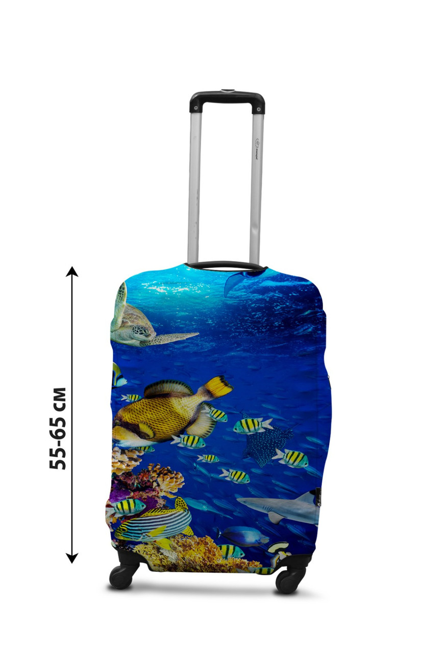 Чохол для валізи Coverbag рибки М принт 0430