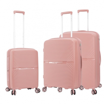 Комплект валіза Snowball 40903 з розширенням пудра