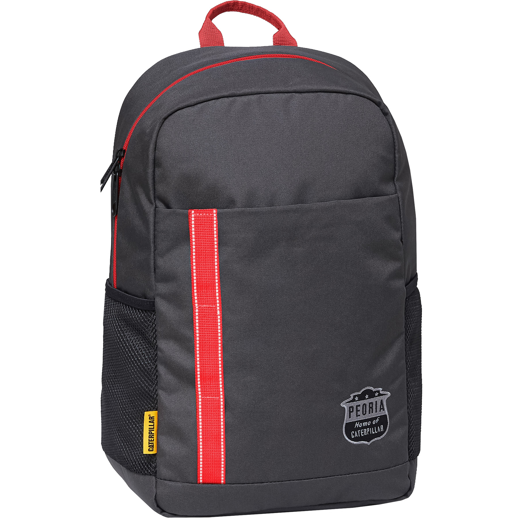 Рюкзак шкільний з відділенням для ноутбука 15 дюймів CAT Mochilas rPET 84066;155 антрацит з червоною стрічкою