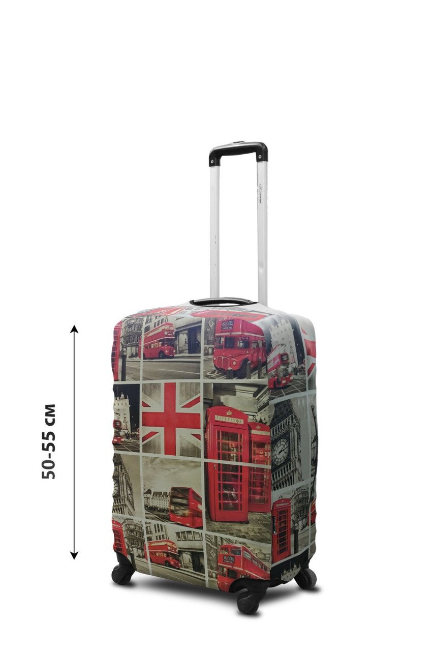 Чохол для валізи Coverbag неопрен S колаж Лондон
