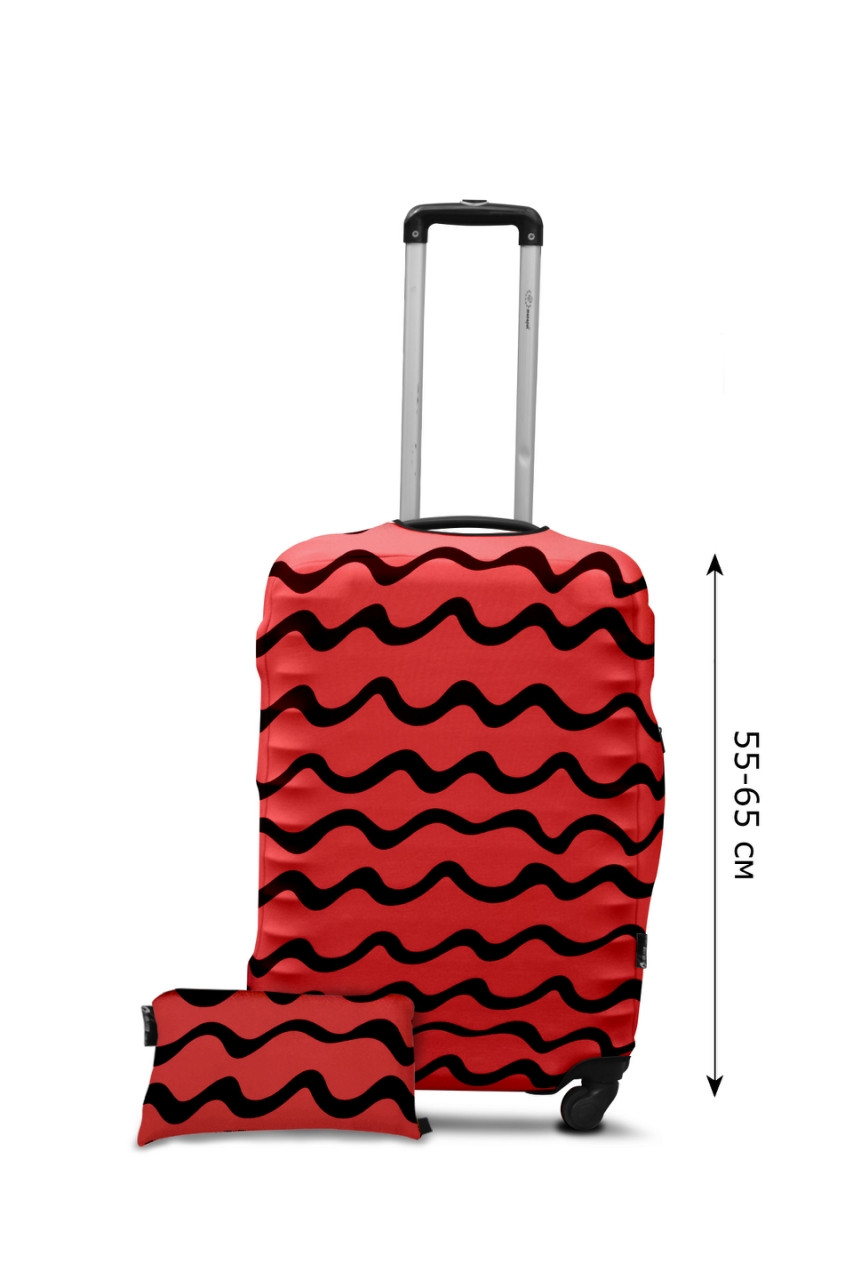 Чохол для валізи Coverbag дайвінг M хвилі корал
