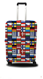 Чохол для валізи Coverbag прапори світу M синьо-червоний