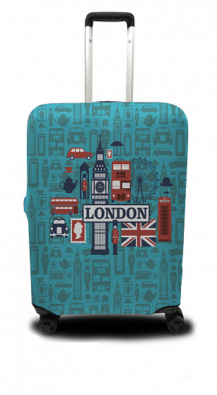 Чохол для валізи Coverbag Лондон L бірюзовий