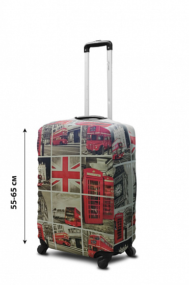 Чохол для валізи Coverbag неопрен M колаж Лондон