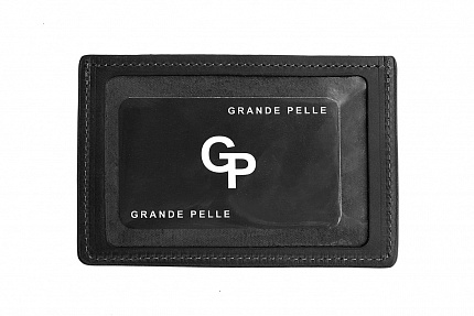 Обкладинка на пенсійне посвідчення Grande Pelle 115х80 мм матова шкіра чорний