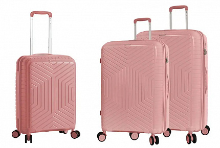 Комплект валіз Snowball 20103 рожево-золотий