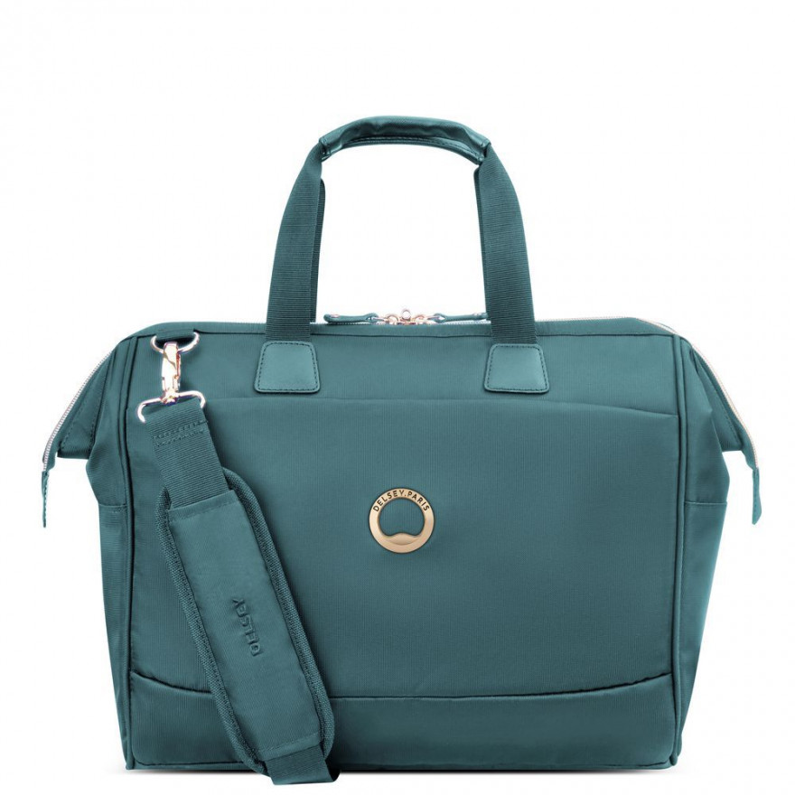 Дорожня сумка без коліс з відділенням для ноутбука до 14" Delsey Montrouge 2018160 Green (мала)